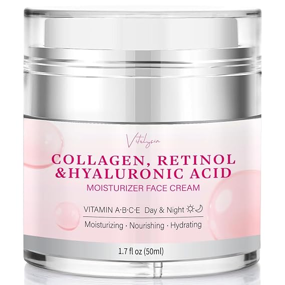 Face Moisturizer for Aging Skin: Wrinkle Cream for Older Women and Men 50 and 60 plus with Retinol, Collagen and Hyaluronic Acid Facial Moisturizer for Mature Skin, 1.7 fl. Oz (Medium, Lavender)