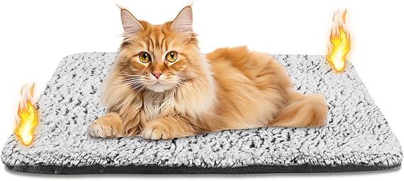 Self Heating Cat Bed Heated Cat Blanket Washable Warming Pet Pad Electric-Free Heat Bed Puppy Cushion Mat Reversible 70x50 cm
