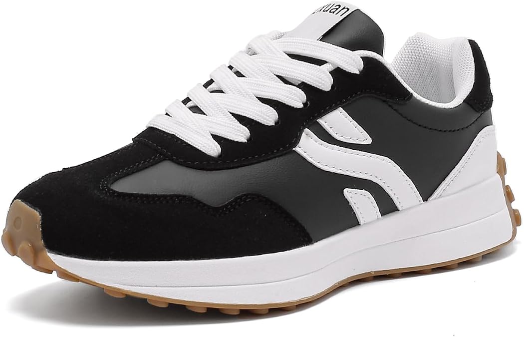 Women's Retro Chunky Sole Sneakers-Casual Lightweight Lace-Up Walking Shoes Anti-Slip & Brethable