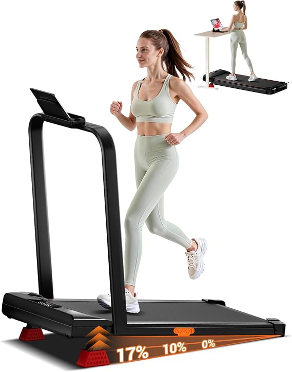 Walking Pad with 17% Incline Upgrade Portable Treadmill for Home Small Space 300LBS with Remote Control
