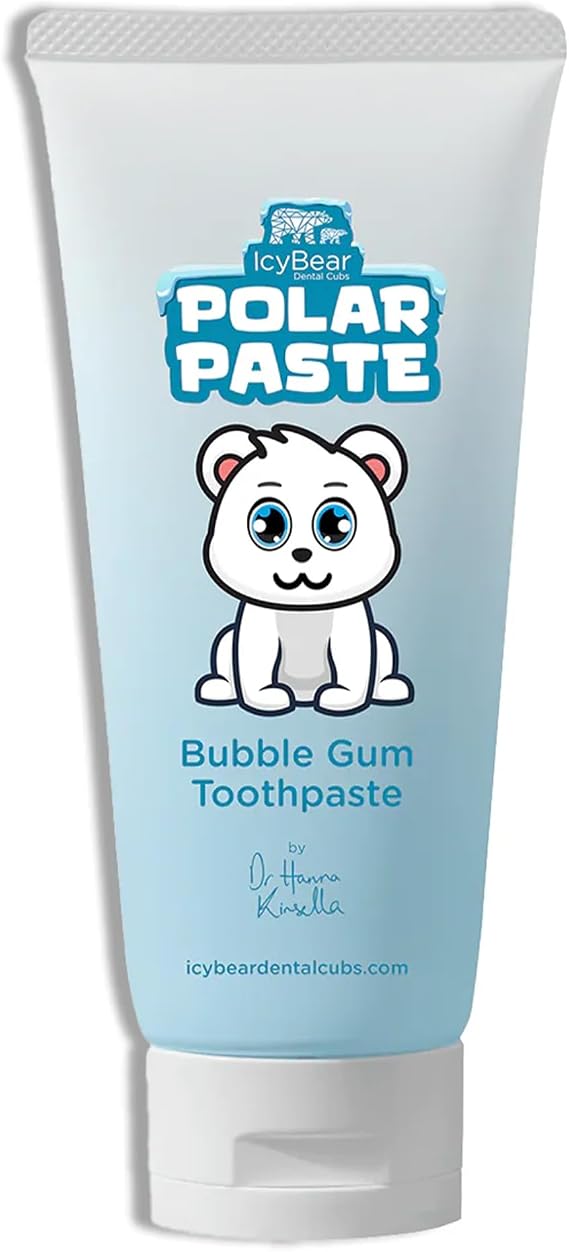 ICY Bear POLARPASTE - Kids Toothpaste, Bubblegum Flavor for 6M+ Children, Dentist-Approved with Age-Appropriate Fluoride, 50ml