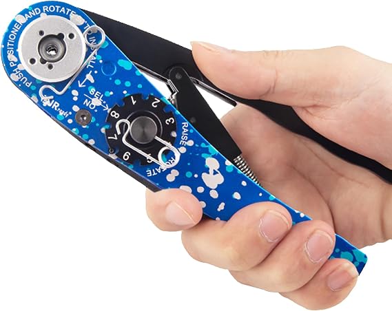 JRready AS2 Adjustable Indent Crimp Tool M22520 2 01 Standard Aviation Crimper for Miniature and Subminiature Connectors 32-20AWG Wire Harness