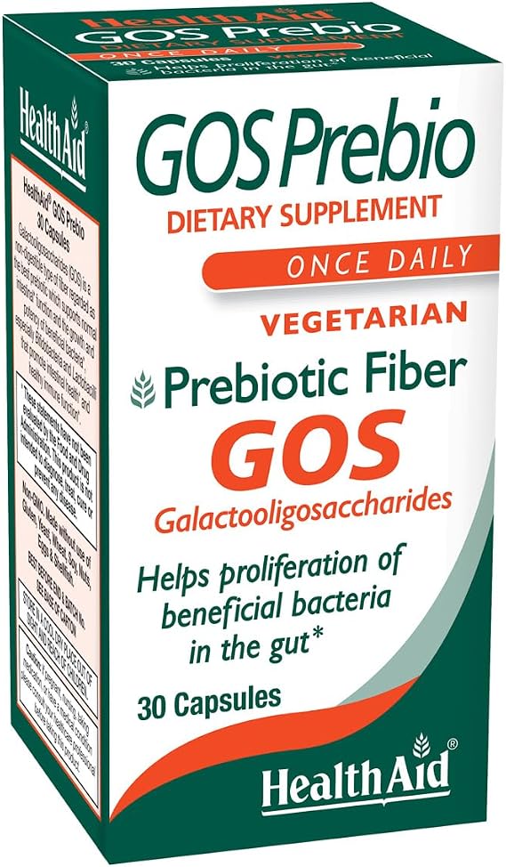 HealthAid GOSPrebio, Prebiotic Fiber, Once Daily, 30ct, Helps Proliferation of Beneficial Bacteria in the Gut, Galactooligosaccharides