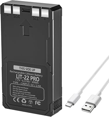 REYTRIC Upgrade 6370mAh LIT-22Pro 7.7V Rechargeable Battery Pack Replacement for SPYPOINT LIT-22 Rechargeable 7.4V Lithium Battery Compatible with Trail Camera Flex-M Flex-S Flex G-36 Flex-Plus