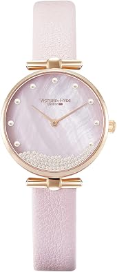 VICTORIA HYDE Womens Watch Sets Silver Ladies Watch with Mother of Pearl Dial Wrist Watch Bangle Set