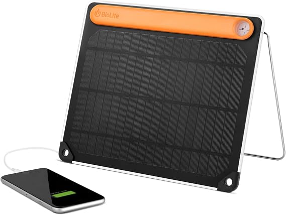 BioLite SolarPanel 5+ Ultraslim Solar Panel, 5W, 3,200 mAh Battery