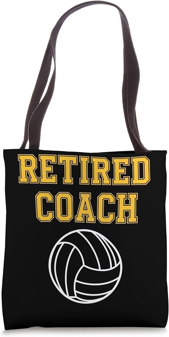 Retired Coach Volleyball Distressed Style Tote Bag