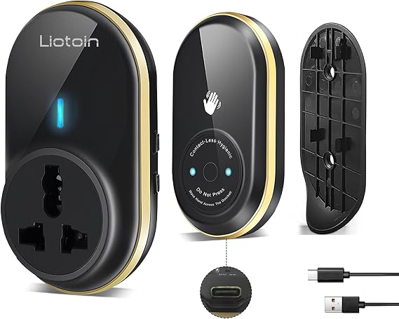 Wireless Caregiver Pager Elderly Alarm Call Button Personal Alarms Call Bell for Elderly, No Contact Required, with Extra Socket,Easy to Install,Operating Range of 1000 Feet