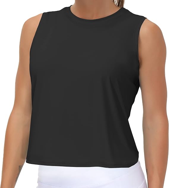 THE GYM PEOPLE Ice Silk Workout Tops for Women Quick Dry Muscle Gym Running Shirts Sleeveless Flowy Yoga Tank Tops