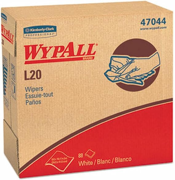 WypAll L20 Wipers - 9.75"x16.5" White kimtowel Wipes 4 ply 88/Box