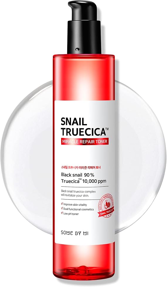 SOME BY MI Snail Truecica Miracle Repair Toner - 4.6Oz, 135ml - Made from Snail Mucin for Sensitive Skin - Daily Repair Face Toner with Skin Texture and Pigmentation Care - Korean Skin Care