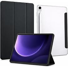Coverzone Samsung Galaxy Tab S7 FE ile uyumlu Tablet Kılıfı SM-T730 Şeffaf Arka Kapak Smart Cover Katlanabilir Standlı Kalem Yuvalı Darbe Emici Koruyucu Slim Tablet Kılıfı Akıllı Uyku Özellikli