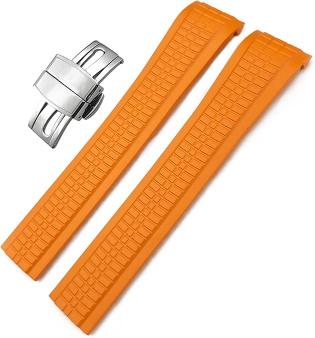21mm Colorful Fluorous Rubber WatchBands For Patek 5164A 5167A AQUANAUT Philippe Series Butterfly Buckle Silicone Watch Strap for man and woman
