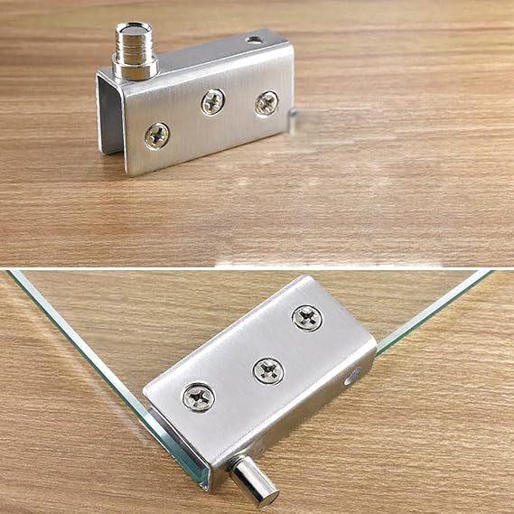 Cabinet Glass Door Hinges Glass Door Pivot Hinge for 5-8mm Glass, Cabinet Polished Chrome Door Hinges (1 Pair)