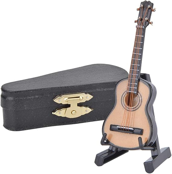 Tyenaza Classical Guitar Model, 8cm Miniature Classical Guitar Model Mini Wooden Guitar Decoration Musical Instrument Model for Home Decoration