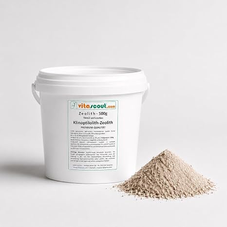 Zeolite Clinoptilolite Mineral Soil Powder 500 g Clinoptilolite up to 95% TMAZ-Activated Ultra Fine Diameter 25µm Naturally Pure No Nanoparticles - No Additives - in Resealable Bucket