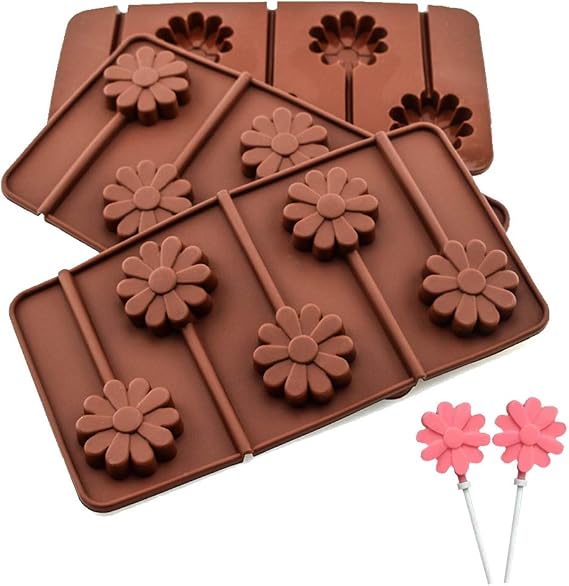 3PCS Sunflower Shape Mold 5 Holes Chocolate Cake Candy Ice Cream Tool