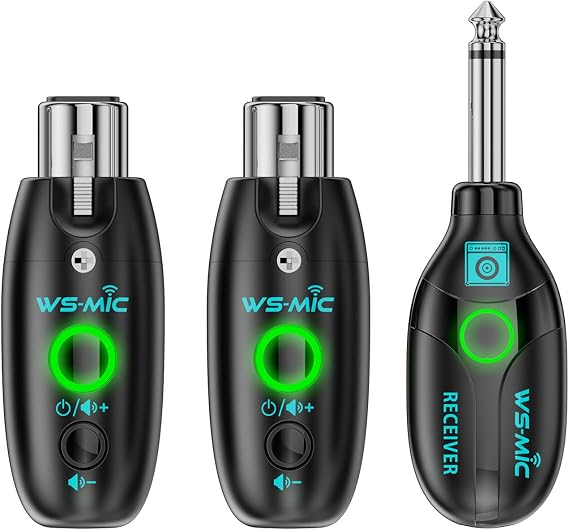 Wireless Microphone System XLR Transmitter Receiver 30m Range