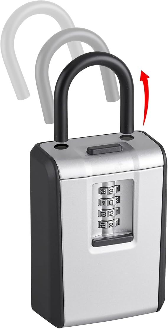 THIRARD Ultimate KeyBox Ultra-Durable Heavy-Duty Key Lock Box, Wall-Mounted & Portable, Premium Weatherproof Key Safe with Secure 4-Digit Combination for Home, Office, Airbnb, and Emergency Access