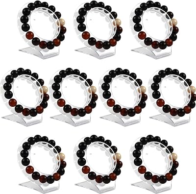 10Pcs Clear Jewelry Bracelet Display Holder Bangle Organizer Rack Acrylic Bracelet Display Collar Stand Holder