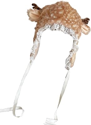 Cartoon Head Wrap Furry Deer Soft Thicken Leg Warmer for Women Outdoor Wear Lace Brim Holiday Party Photo Props