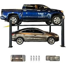 KATOOL 8500lbs 3.0HP 4 Post Car Lift with Casters Kits Extra Tall Extra Long Extra Wide 4-Post Portable Storage Service Lift Home Parking Lift