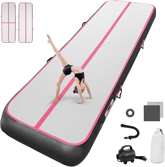 Inflatable Tumbling Gym Mat 10cm/20cm high 2M/3/4M/5M/6M/7M/8M/9M/10M/11M/12M Inflatable Air Gymnastics Mat Training Mats Gymnastics tumbling mat with Air Pump