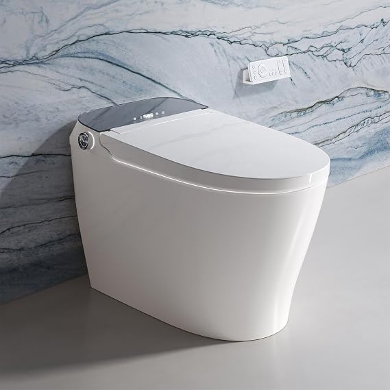 Uncle Brown Smart Toilet with Bidet Built-in,Bidet toilet with Instant Warm Water Wash and Elongated Heated Toilet Seat, Smart Toilets for Bathrooms with Auto Flush,Night Light,Digital Display,Remote