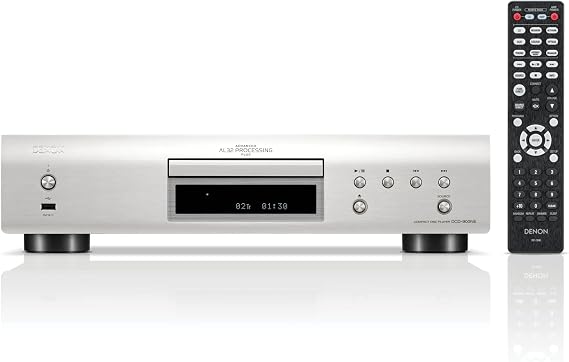 Denon DCD-900NE CD Player for Home, HiFi System, CD-R/RW / MP3 / WMA, Pure Direct Mode, AL32 Processing, Optical Output, USB Port Supporting Hi-Res Playback – Silver (DCD900NESPE2GB)
