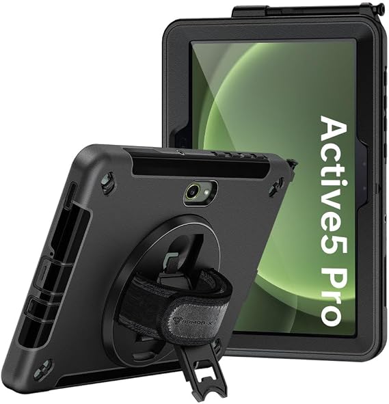 Armor-X RIN-SS-X350 10.1 in. Samsung Galaxy Tab Active5 Pro Rugged Case