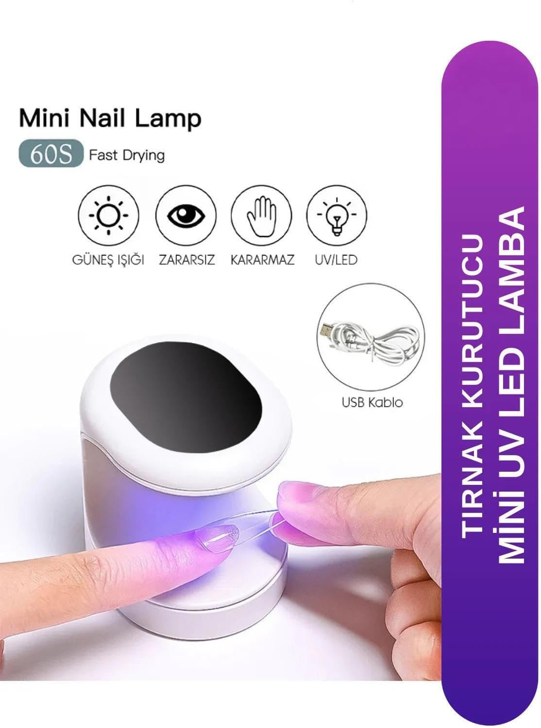 Fontenay Mini Uv Led Işık Uv Led Lamba Tırnak Kurutucu Oje Tırnak Kurutma Makinesi Beyaz