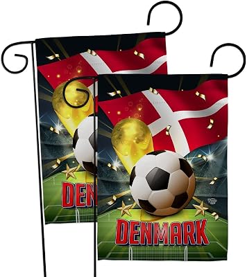 FIFA World Cup Denmark 2 Pcs Banner Room Wall Art Flag Patio Lawn Garden Outdoor Decorations Indoor Tapestry Yard Signs Team Qatar Trophy Soccer Game Football Gifts