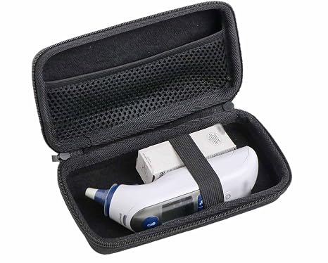 Hard Case Compatible with Ear/Infrared Thermometer, Storage Braun ThermoScan 7 iProven, iHealth, MILDSIX, KDT, EasyEast