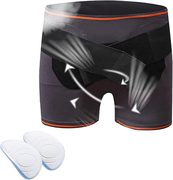 Hernia Underwear Inguinal Hernia Belt for Men & Women, Inguinal Hernia Support for Men, with 2 Removable Compression Pads, for Single/Double Inguinal(L)