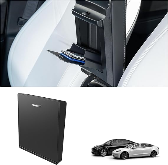 Tesla Hidden Magnetic Storage Box - Armrest Center Console Organizer for Model 3 (21-23) & Y (21-24) Accessory, Silent Closure, Secure Valuables Compartment, 3M No-Drill Installation