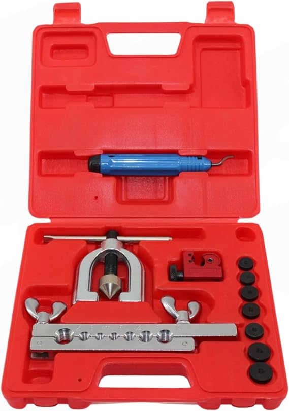 Double Flaring Tool Kit Brake Line Tool Tube Car Truck Tool Mini Pipe Cutter Deburring