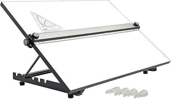 Liquidraw A1 Drawing Board - 35" x 25" | Parallel Motion Bar Table With 6 Adjustable Working Angles | Includes Drafting Board Clips & Set Square | For Artists, Architects, Students & Professionals