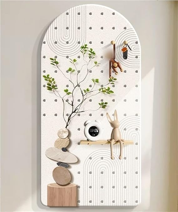 Acrylic Perforated Board Decorative Painting, Entrance Foyer Decorative Art, LED Wall Art Decoration for Living Room, Entrance, Hallway(Brown,19.7in)