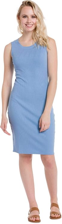 Ably Apparel Reese Women's Sleeveless Rib Dress | Repels Liquids, Stains, and Odors