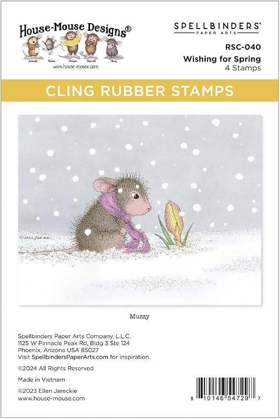 Spellbinders RSC-040 Wishing for Spring Cling Rubber Stamp from The House-Mouse Sweet Moments Collection