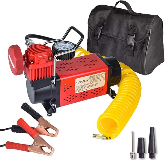GSPSCN Heavy Duty Tire Inflator 150PSI 12V Portable Air Compressor Pump