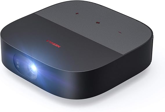 Anker Nebula Vega Portable Full HD 1080p Android TV Home Projector 500 ANSI Lumens, Dolby Digital Plus, 8W Speaker, Angle Adjustable Flap, Auto Focus Function, Up to 3 Hours Playtime, Home Theater, HDR10 Compatible