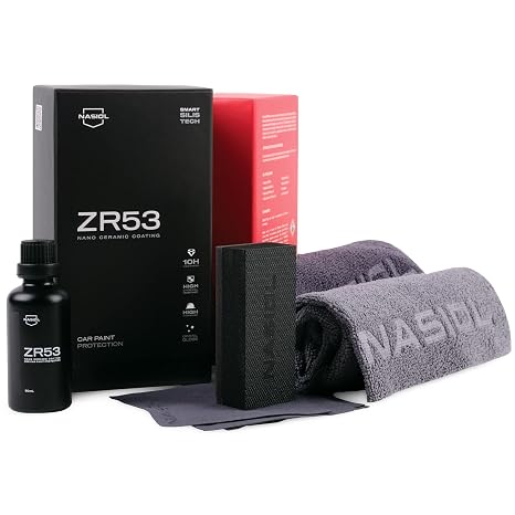 Nasiol ZR53 Nano Ceramic Coating for Cars Complete Kit for Professional Paint Protection with Expert Guide