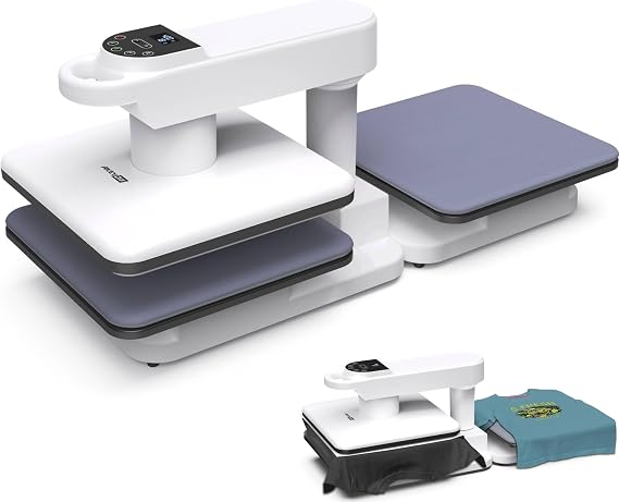 AKEYDIY Dual Auto Heat Press 15"x15" Heat Press Machine for T Shirts with Double Workstation, Professional Sublimation Shirt Press with Auto Open & Release, Adjustable Pressure & Higher Heating Height