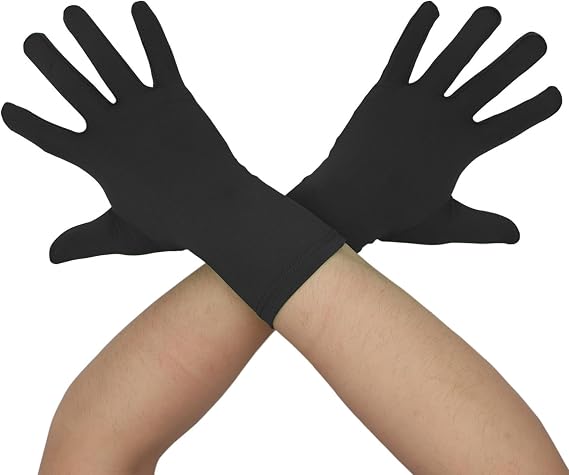 Aniler Men's and Women's Wrist Length Spandex Gloves Wedding Party Christmas Costume Party Dance Gloves