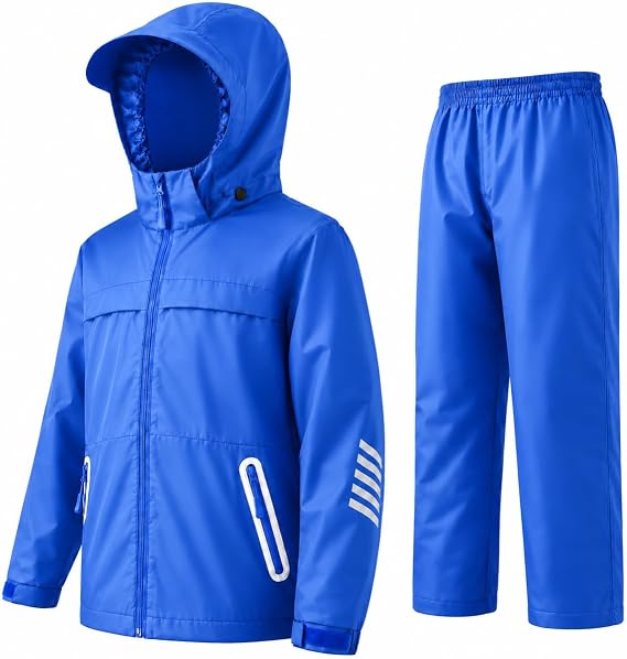 SWISSWELL Kids Rain Gear, Boy Girl Youth Rain Jacket and Pants