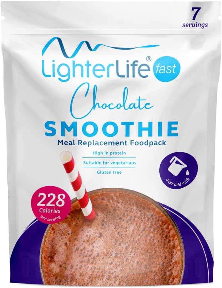 LighterLife Chocolate Smoothie Meal Replacement Powder Mix 280g | Diet Shake | 16g Protein with up to 33% of RDA Vitamins and Minerals | High Protein Meal Shake