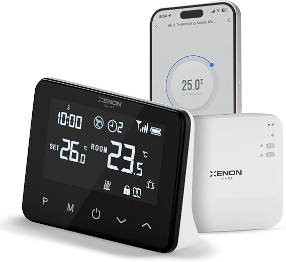 Xenon Smart Akıllı Wi-Fi Termostat Uzaktan Uygulama ile Kontrol Edilebilen Kombi ve Su Sıcaklık Kontrol Modülü X7402