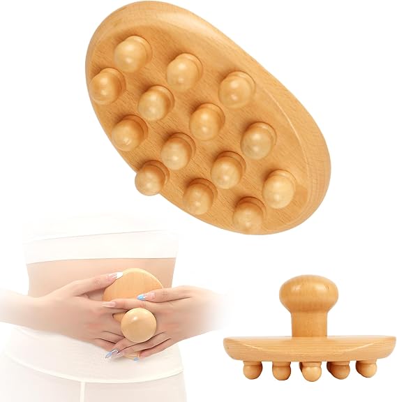 Wood Therapy Massage Tools, Cellulite Massager Roller Wooden Body Brush Fascia Blaster for Cellulite Remover, Itchy Skin Relief Body Shaping, Professional Maderoterapia Kit Lymphatic Drainage Massager