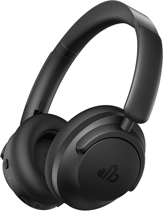 Hybrid Active Noise Cancelling Headphones, Over-Ear Bluetooth Headphone with Hi-Res Audio, 90H Playtime, Deep Bass, Transparency Mode, Foldable Comfort Cups, School Supplies Gifts for Travel Office